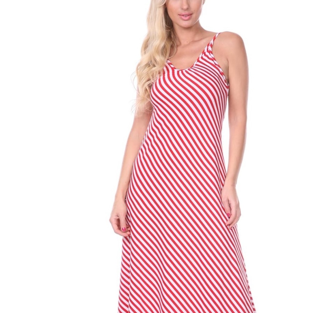 L Marineblu Maxi Summer Dress Spaghetti Straps Dressy  Comfy SpaceFit Relax Type